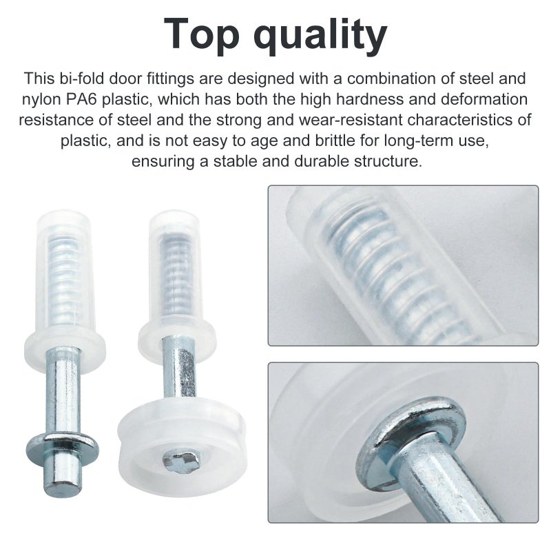 Hugexpen 2 Pack Bifold Door Hardware Bi-Fold Door Top Pivot and Guide Wheel Replacement for Prime-Line N 7266 Bi-Fold Door Top Pivot and Guide Wheel - Image 3